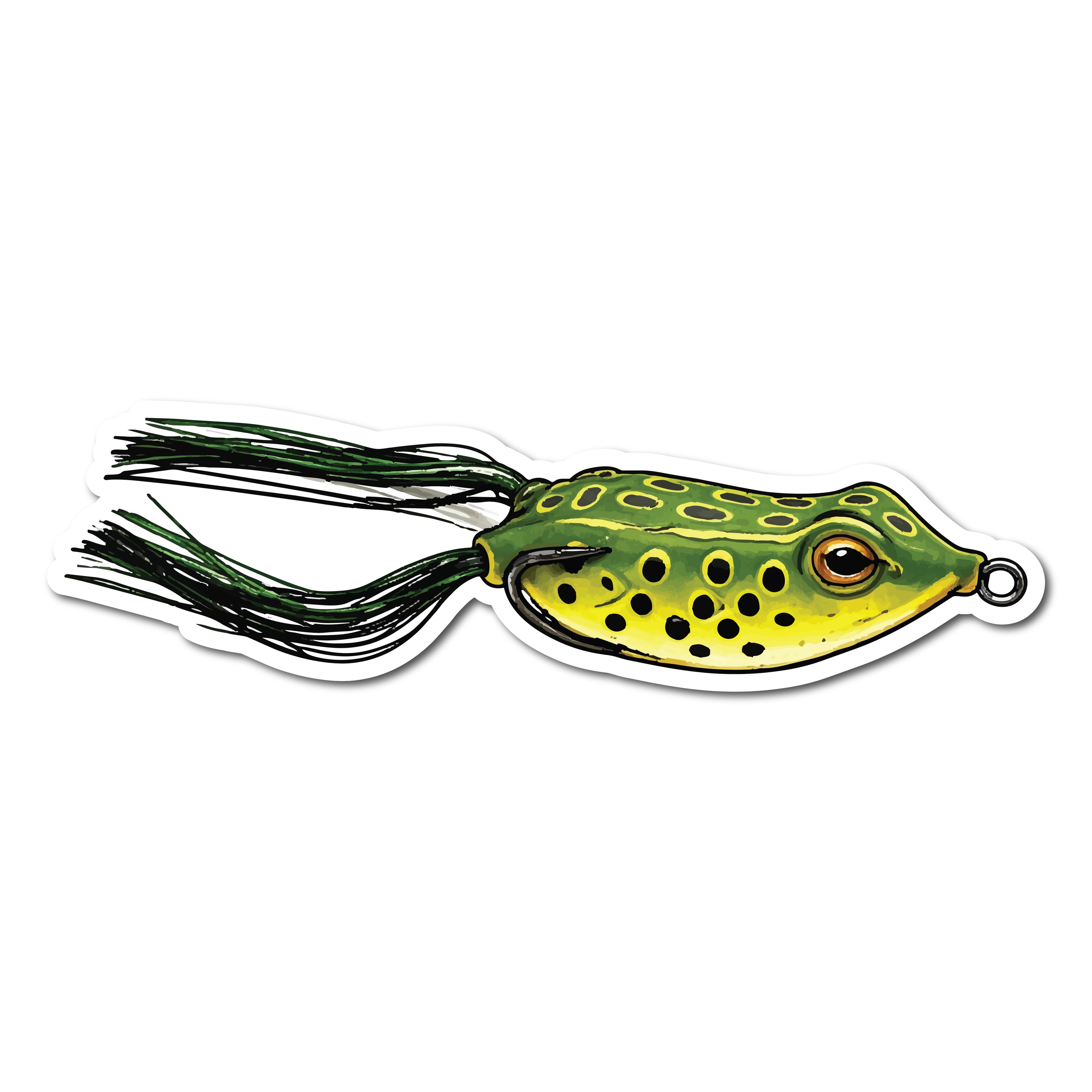 Frog shaped lure sticker