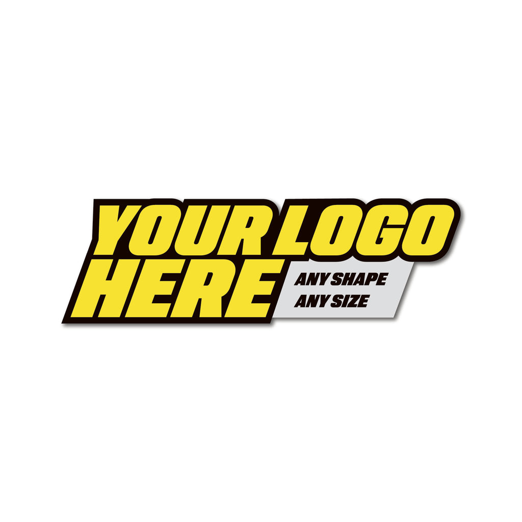 Placeholder graphic with text 'Your Logo Here' and customizable options on a white background